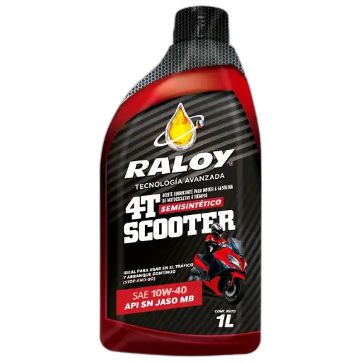 [P10970B] RALOY CUATRO TIEMPOS SCOOTER TECNOLOGÍA SINTETICA SAE 10W-40 JASO MB/SN (B/1 LT)